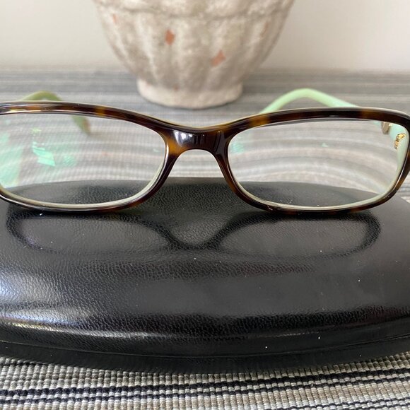 Tiffany Frames~Brown Tortoise with Tiffany Blue  Iconic Tiffany charm symbols - Picture 3 of 10